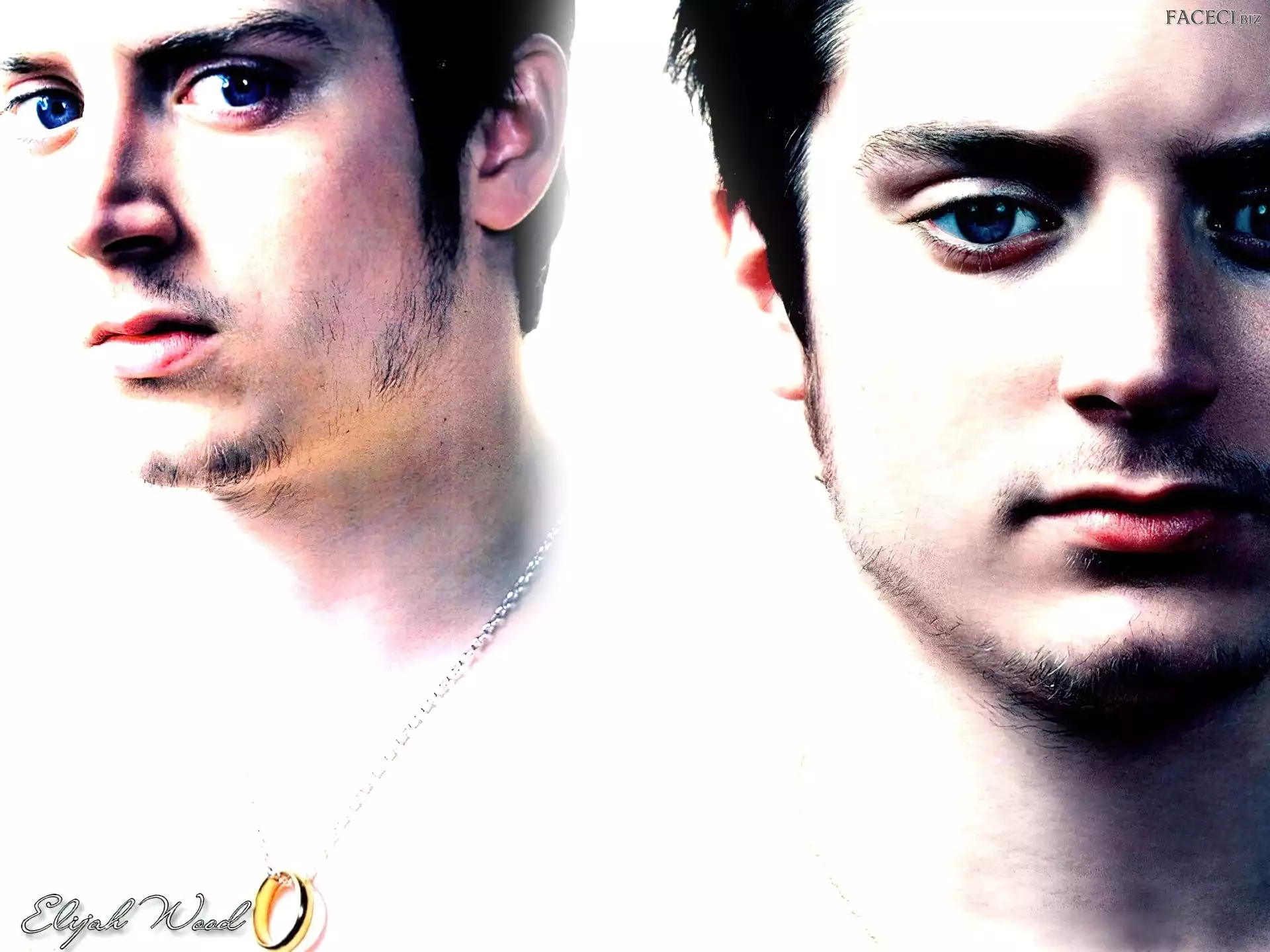 usta, Elijah Wood, niebieskie oczy